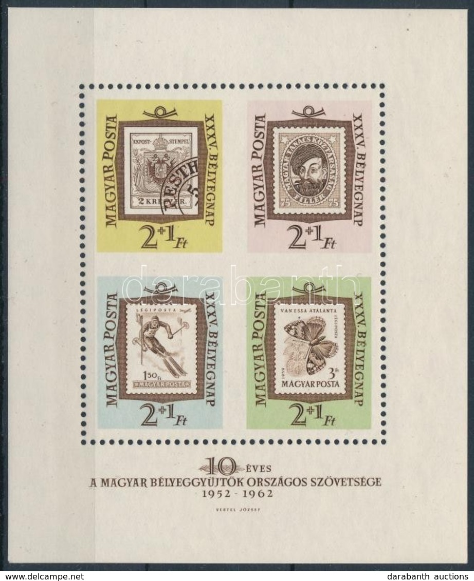 ** 1962 Bélyegnap Blokk Középen Fogazatlan, A Magyar Posta Ajándéka (20.000) / Mi 36 Block Imperforate In The Middle, Pr - Sonstige & Ohne Zuordnung