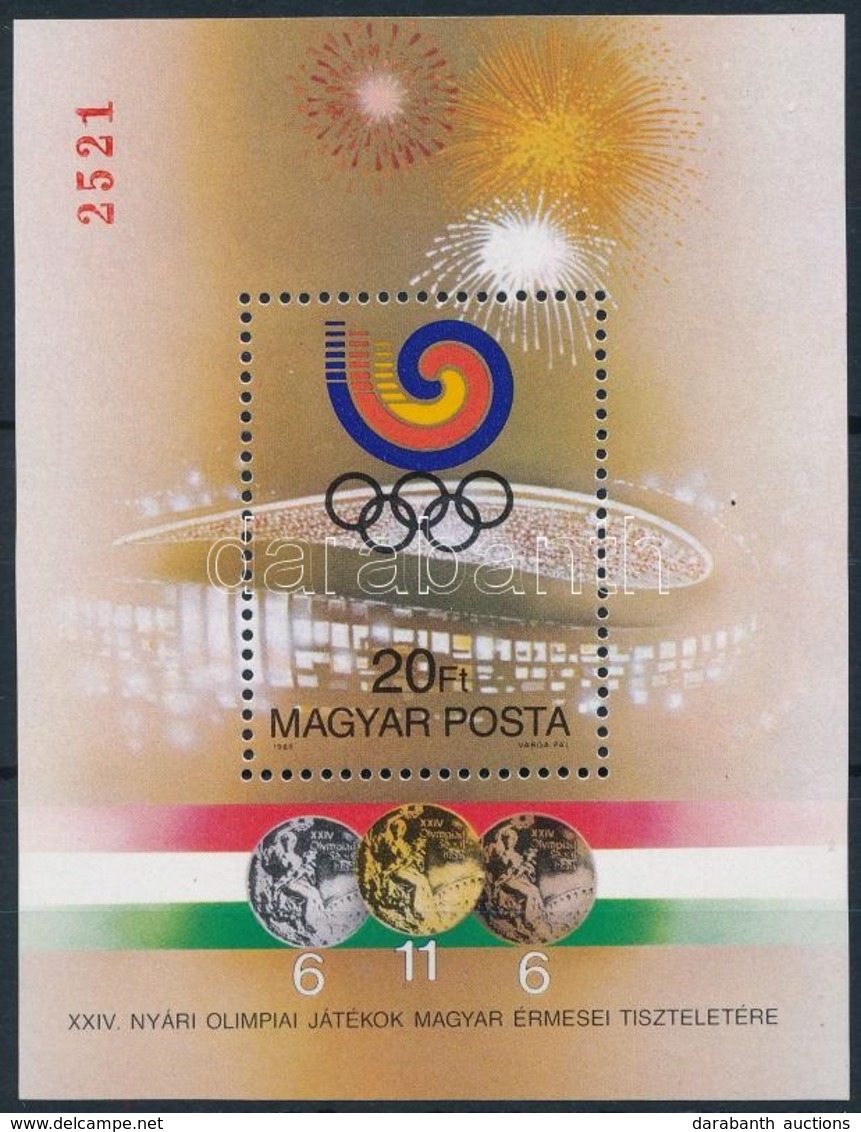 ** 1988 Szöuli Olimpiai érmesek Ajándék Blokk (15.000) /  Mi Block 201 Present Of The Post - Sonstige & Ohne Zuordnung