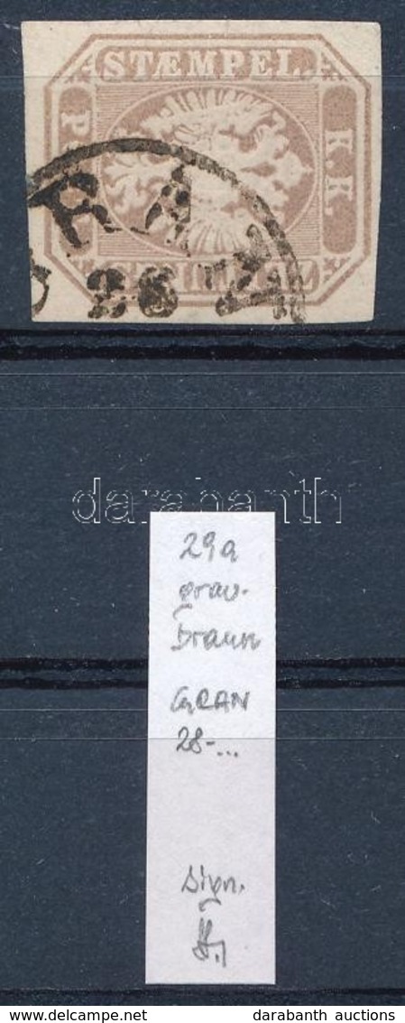 O 1863 Szürkésbarna Hírlapbélyeg '(G)RAN' Strakosch Azonosítás és Szignó - Sonstige & Ohne Zuordnung