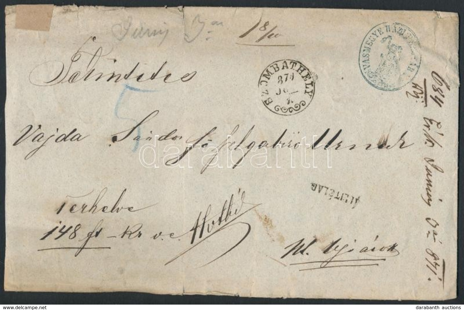 1871 Ex Offo Pénzeslevél 'SZOMBATHELY' (E 3.25) (Gudlin 500 Pont) - Otros & Sin Clasificación