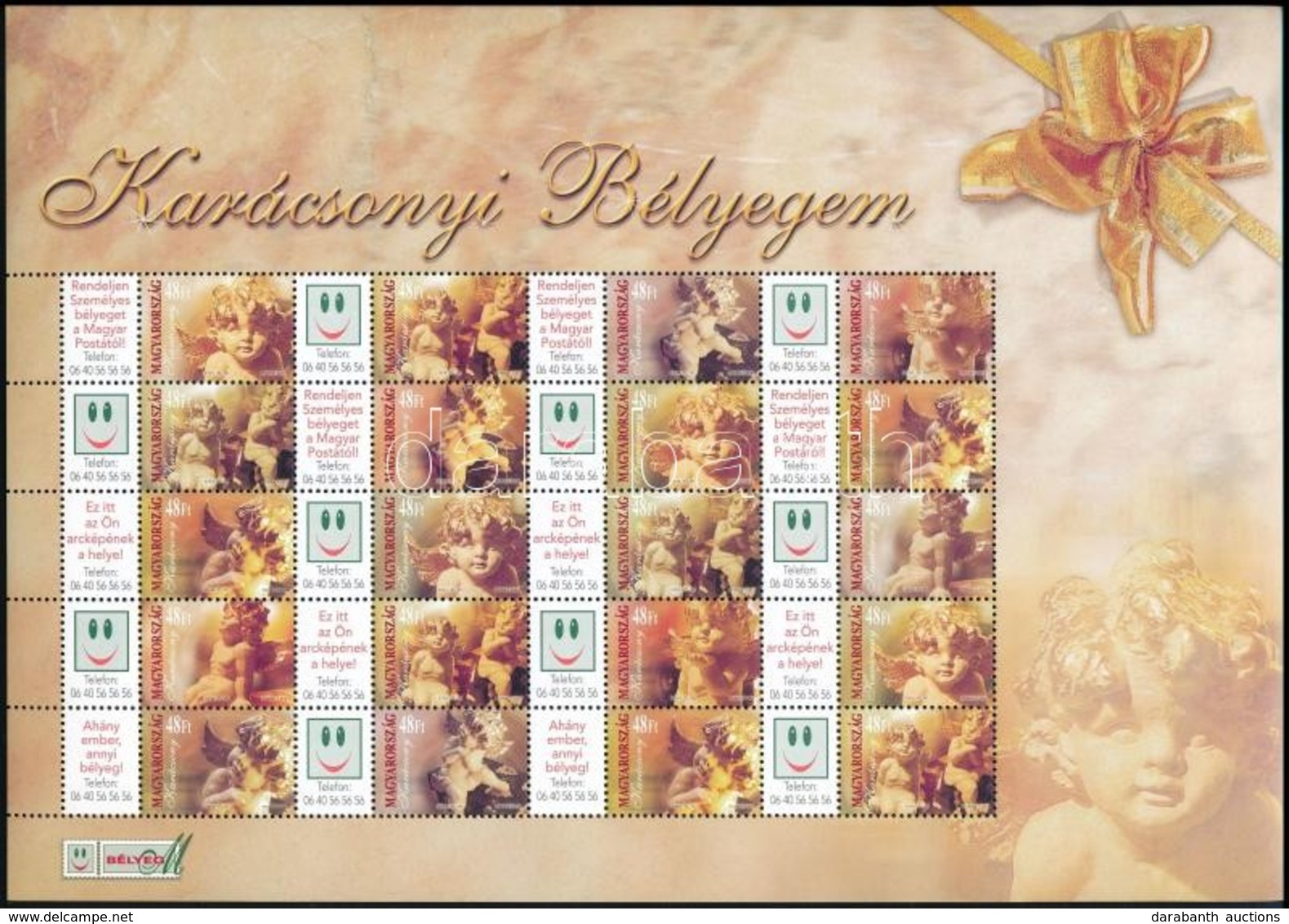 ** 2004 Karácsonyi Bélyegem (I.) - Angyalkák Sorszám Nélküli Promóciós Teljes ív  (11.000) - Sonstige & Ohne Zuordnung