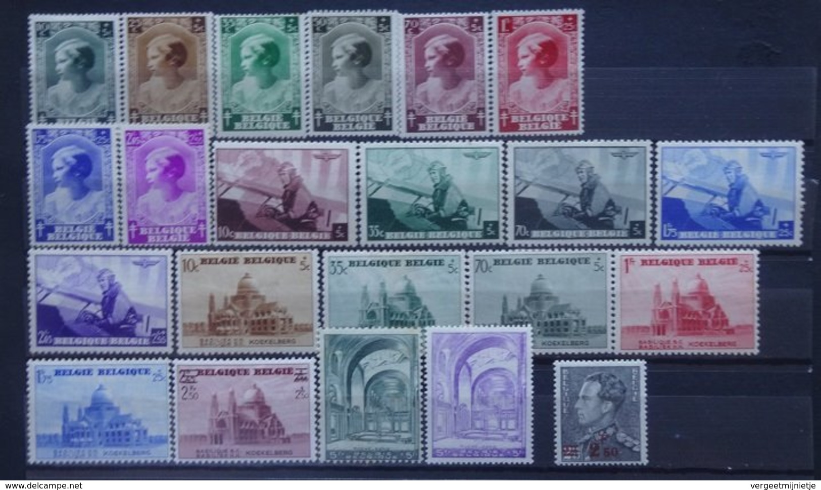 BELGIE  1937-38   Nrs. 458 - 65 / 466-70 / 471-77 / 477A En 478    Scharnier *    CW 65,00 - Neufs