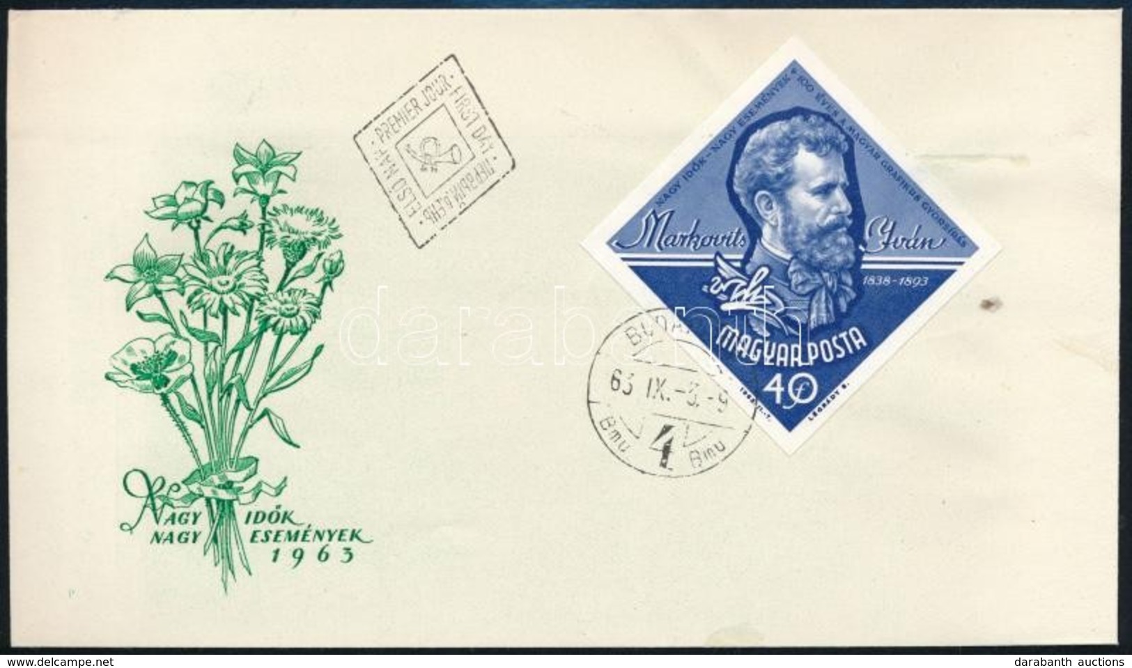 1963 Markovits István Vágott Bélyeg FDC-n - Sonstige & Ohne Zuordnung