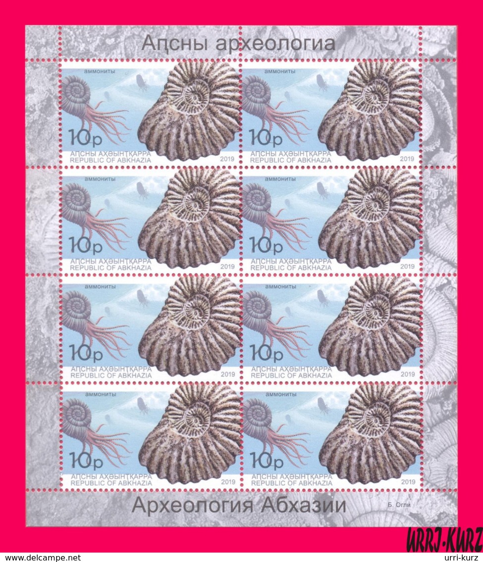 ABKHAZIA 2019 Fauna Marine Shell Fossils Extinct Cephalopods Ammonites Archaeology M-s MNH - Fossils