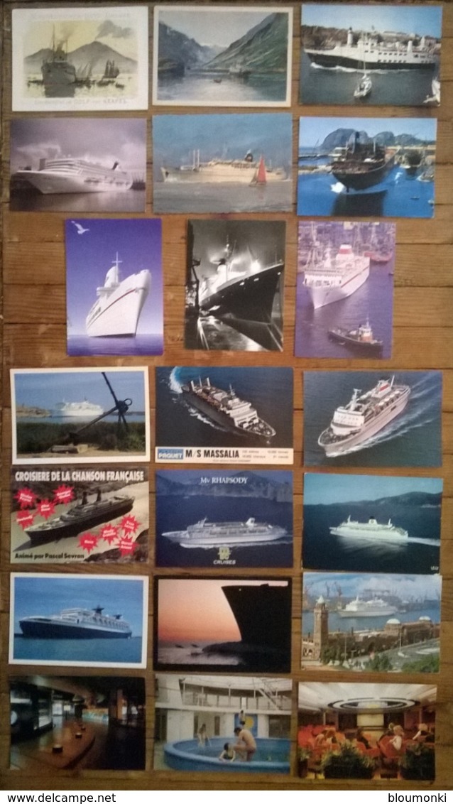 Lot De 21 Cartes Postales / Paquebot & Ferries - Passagiersschepen