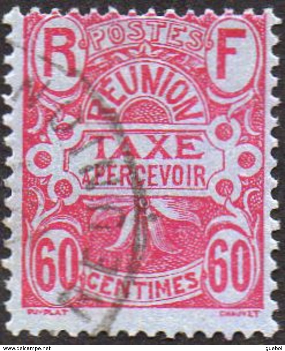 Réunion Obl. N° Taxe 12 - Emblème 60c  Carmin Sur Azuré - Postage Due