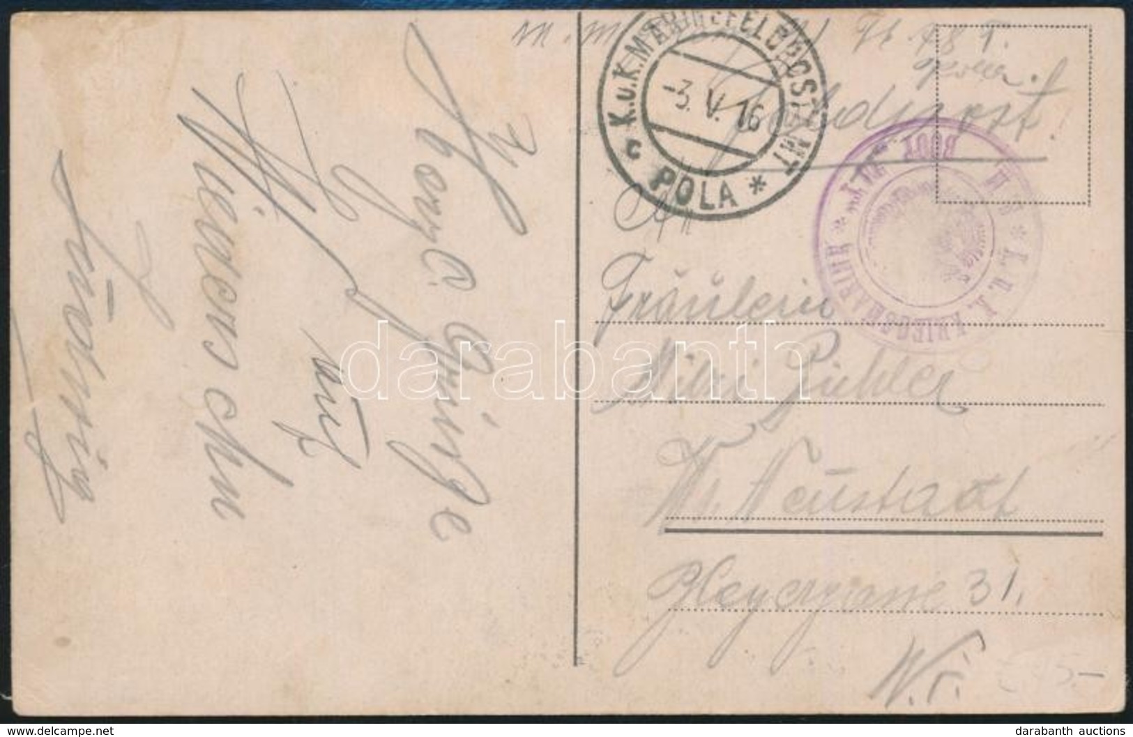 1916 Képeslap Haditengerészeti Postával / Postcard 'K.U.K. KRIEGSMARINE S.M. BOOT 78T' - Sonstige & Ohne Zuordnung