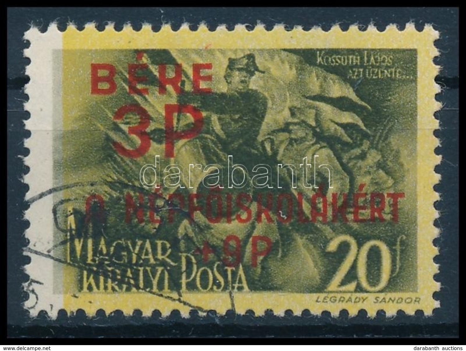 O 1945 Béke 3P Erősen Hiányos Alapnyomattal - Sonstige & Ohne Zuordnung