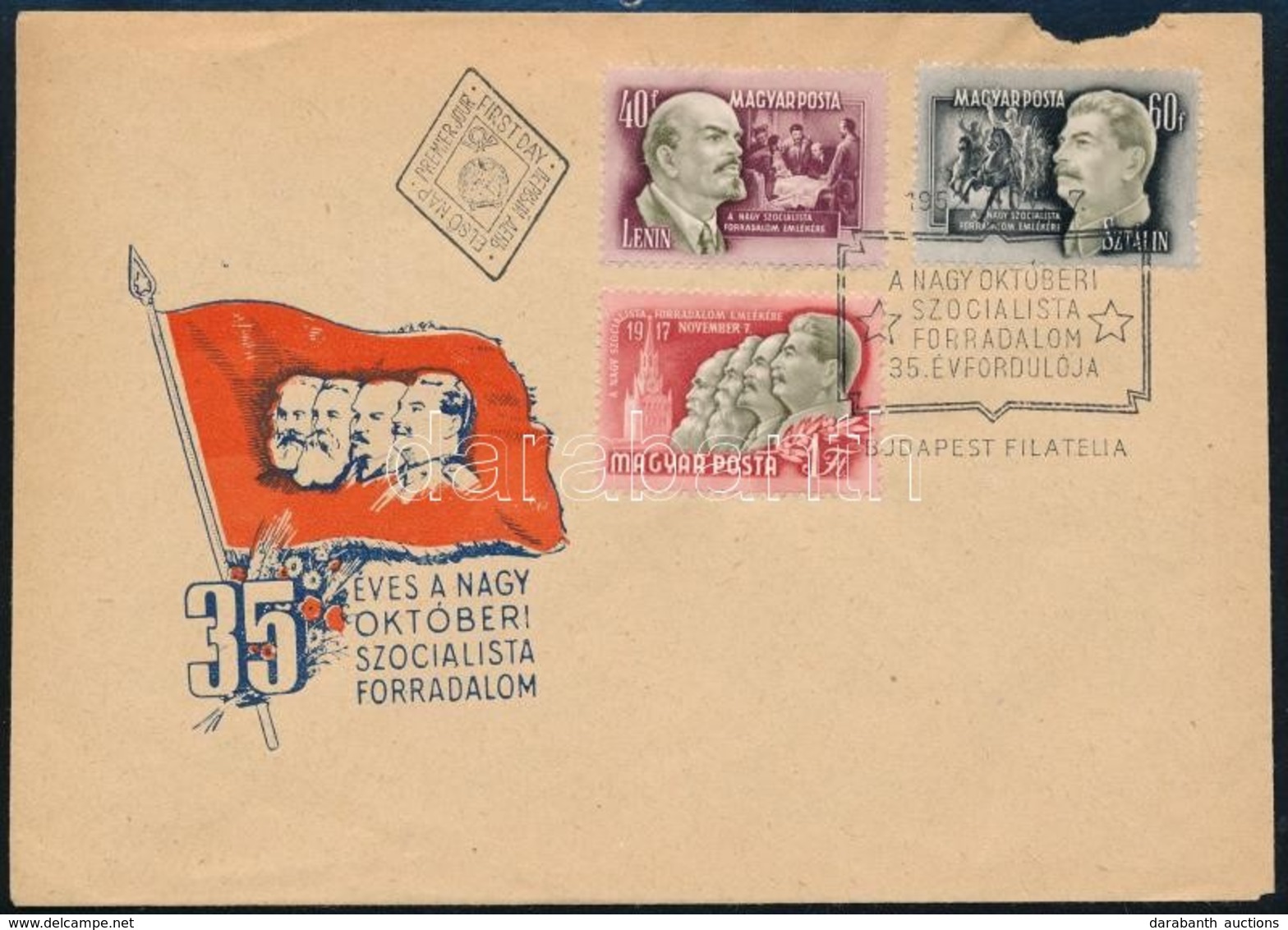 1952 NOSZF III. Sor FDC-n (sérült Boríték) - Other & Unclassified