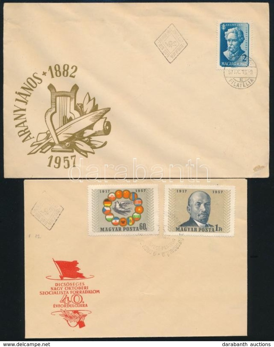 1957 Arany János, NOSZF és Galambfajták Kiadások összesen 4 Db FDC-n - Sonstige & Ohne Zuordnung