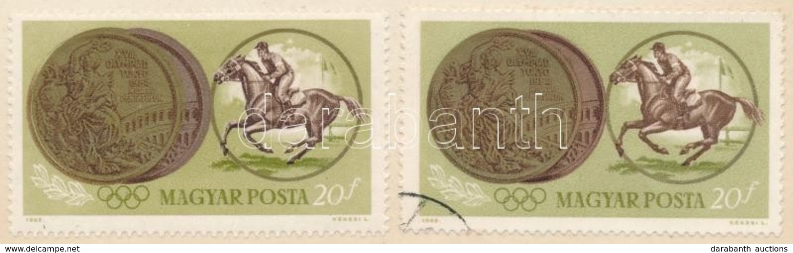 ** 1965 Olimpiai érmesek 20f A Sötétbarna Szín Eltolódásával + Támpéldány - Sonstige & Ohne Zuordnung