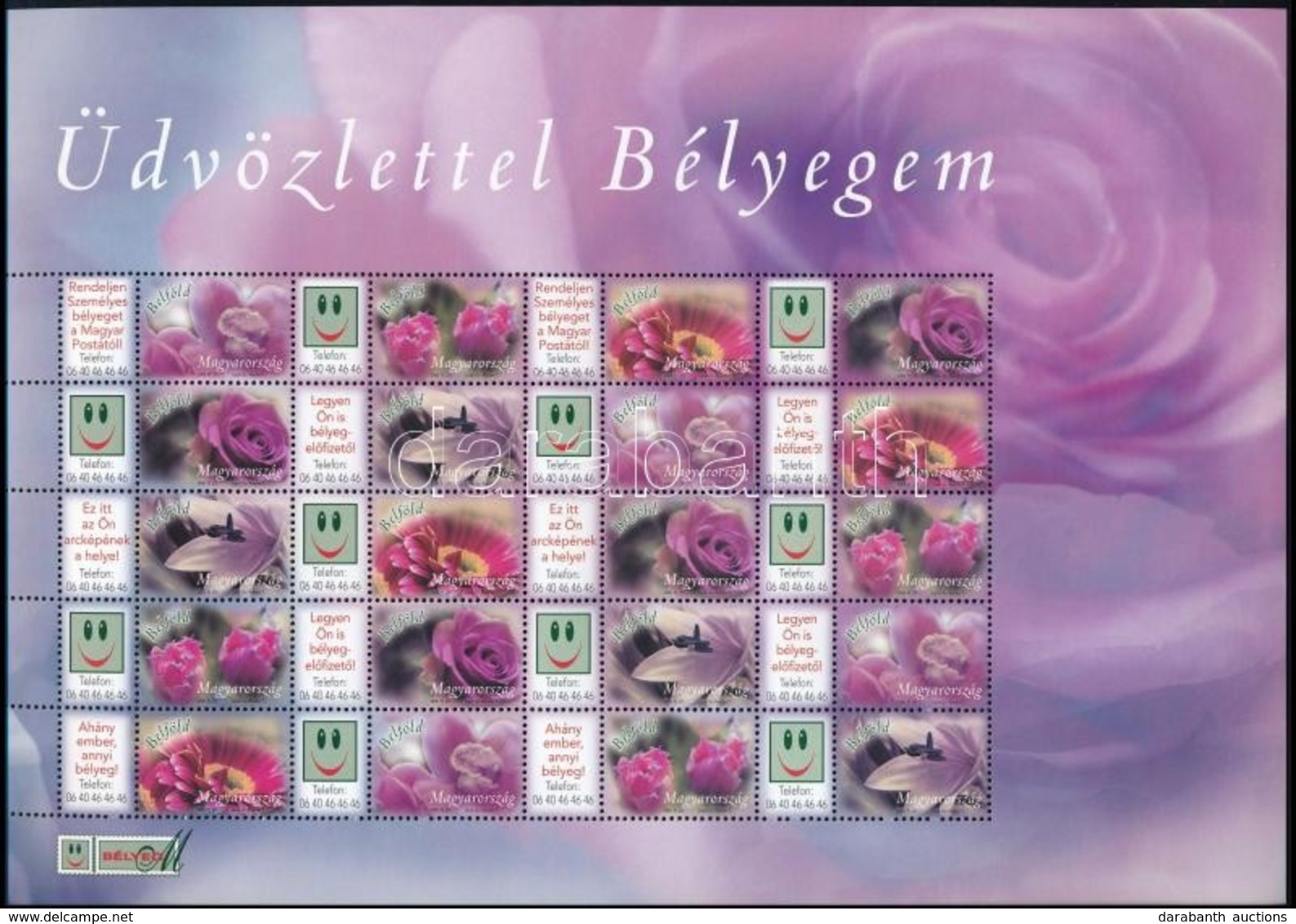 ** 2008 Üdvözlettel Bélyegem (IV.) - Virágok Promóciós Teljes ív (10.500) - Sonstige & Ohne Zuordnung