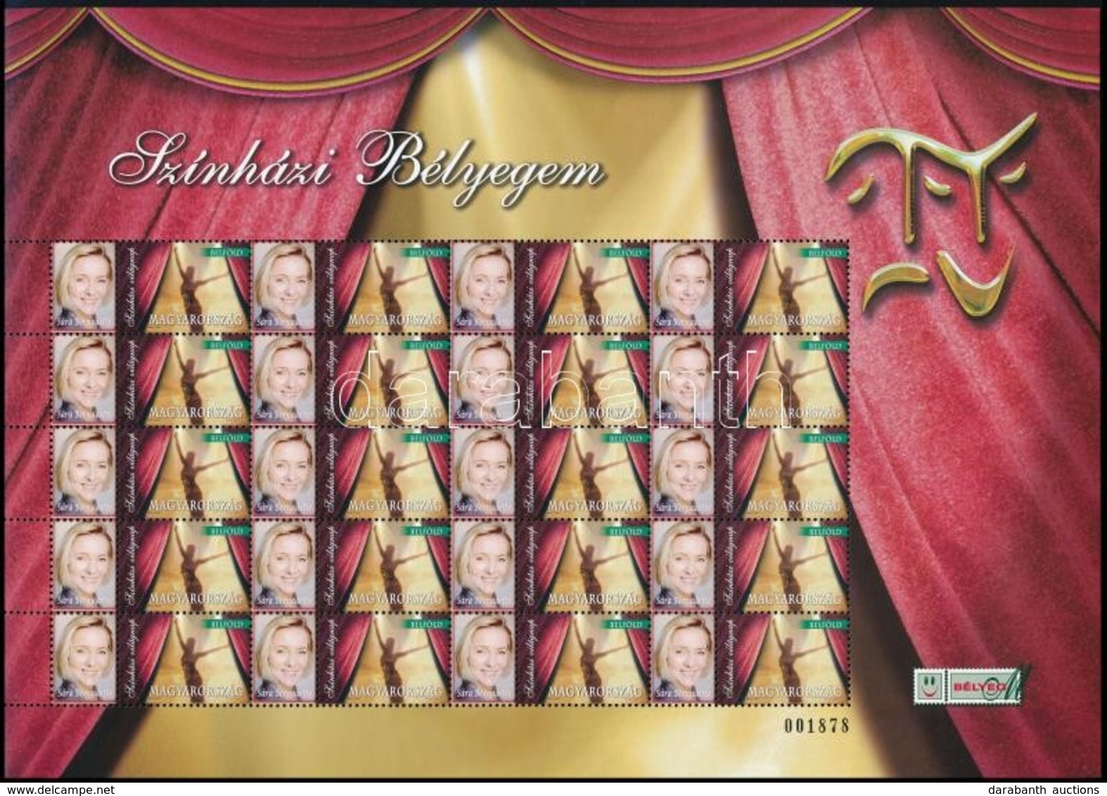 ** 2012 Szinházi Bélyegem Sára Bernadett Teljes ív (13.000) - Other & Unclassified