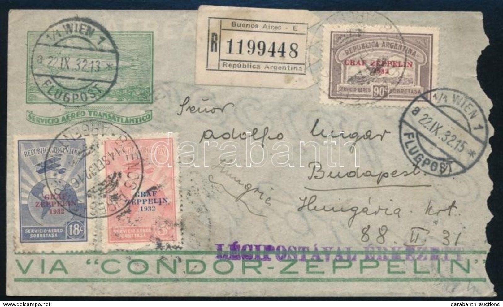 1932 Zeppelin Levél Budapestre - Sonstige & Ohne Zuordnung