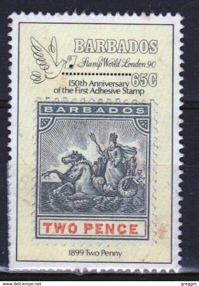 Barbados Single 65c Stamp From The 1990 Anniversary Of The Penny Black Series. - Barbados (1966-...)