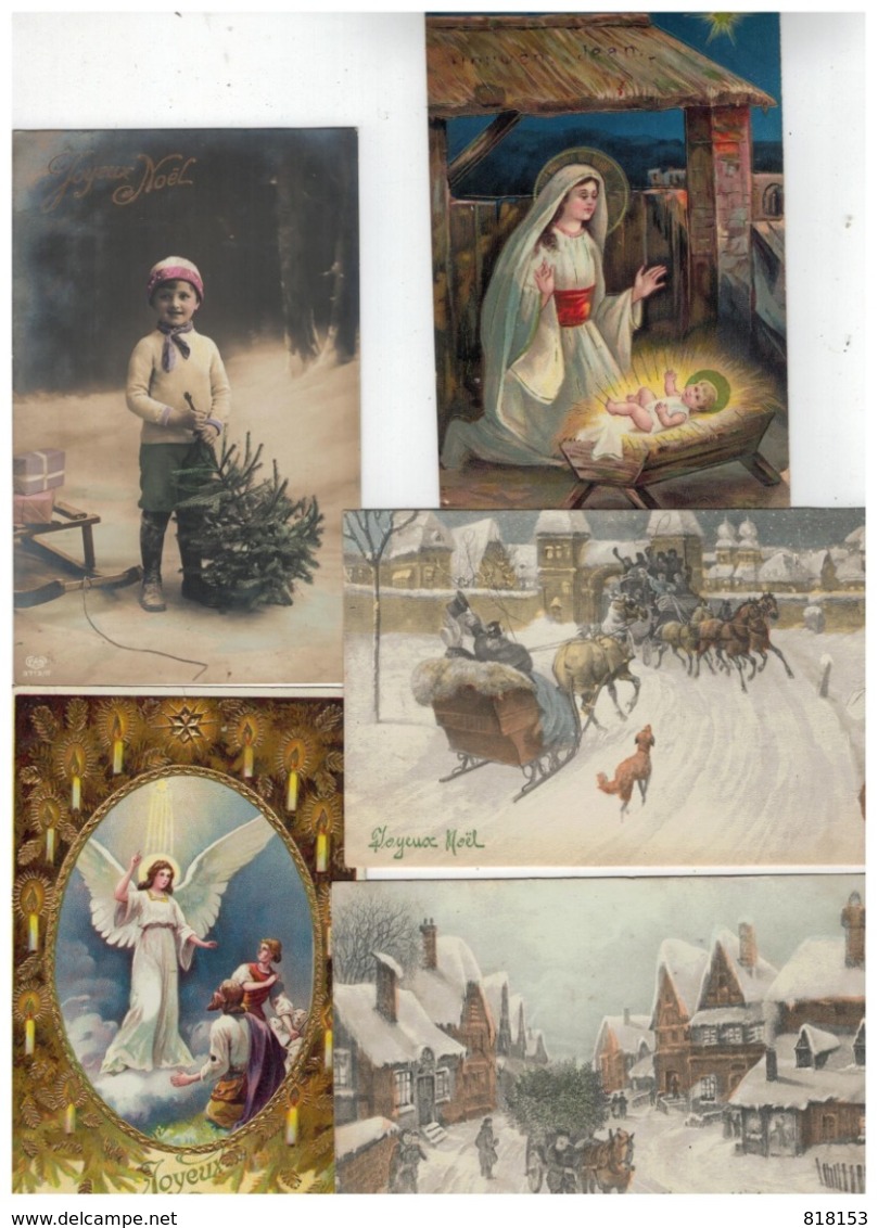 Vrolijk Kerstfeest Joyeux Noël  22 Oude Postkaarten,de Meeste Gezegeld En Geschreven Begin 1900 - 5 - 99 Postales