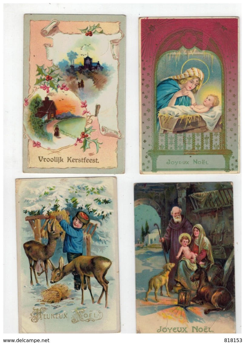 Vrolijk Kerstfeest Joyeux Noël  22 Oude Postkaarten,de Meeste Gezegeld En Geschreven Begin 1900 - 5 - 99 Postales