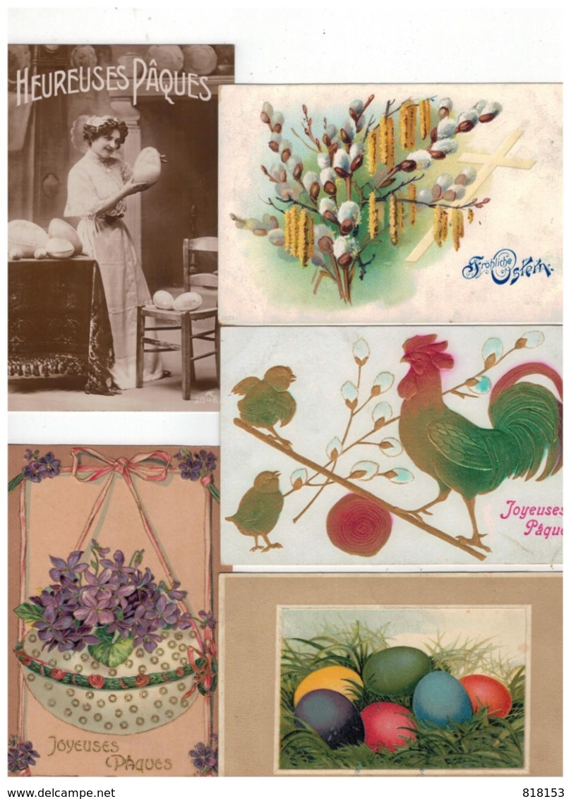 Vrolijk Paasfeest Joyeuses Pâques! 15 Oude Postkaarten,de Meeste Gezegeld En Geschreven Begin 1900 - 5 - 99 Karten