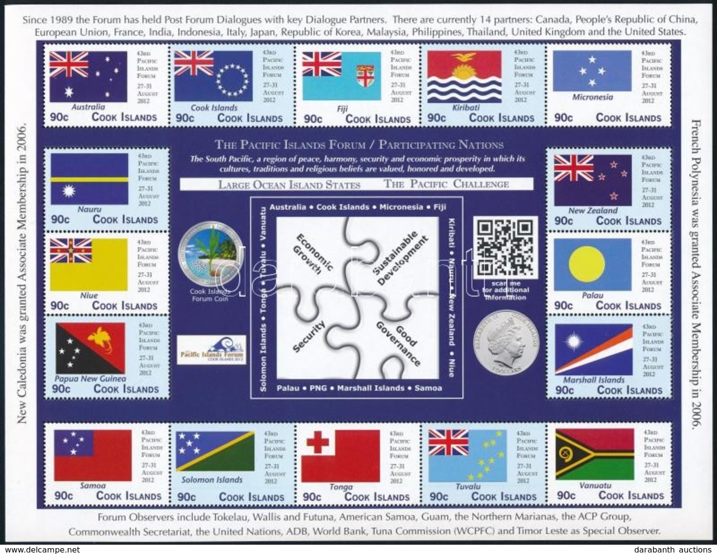 ** 2012 Csendes-óceáni Szigetek Konferenciája, Zászlók, 14 értékes + 16 értékes Kisív - Altri & Non Classificati