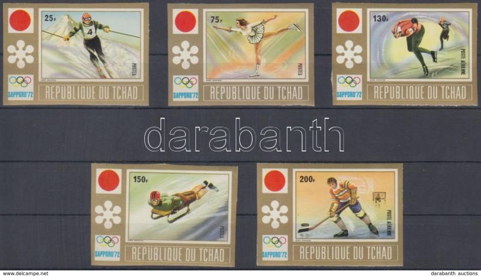 ** 1972 Sapporoi Téli Olimpia Vágott Sor Mi 502 B-506 B - Sonstige & Ohne Zuordnung