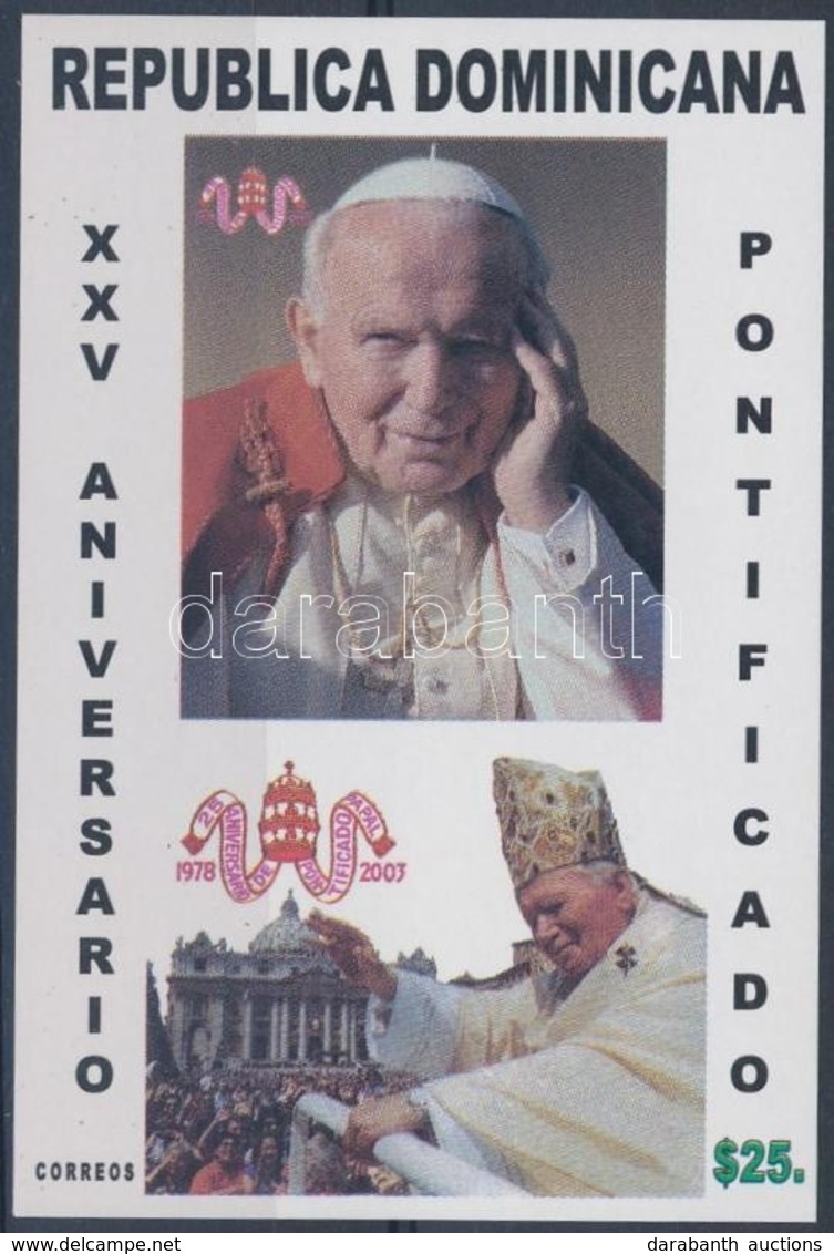 ** 2003 II. János Pál 25 éve Pápa Vágott Blokk Mi 53 - Sonstige & Ohne Zuordnung