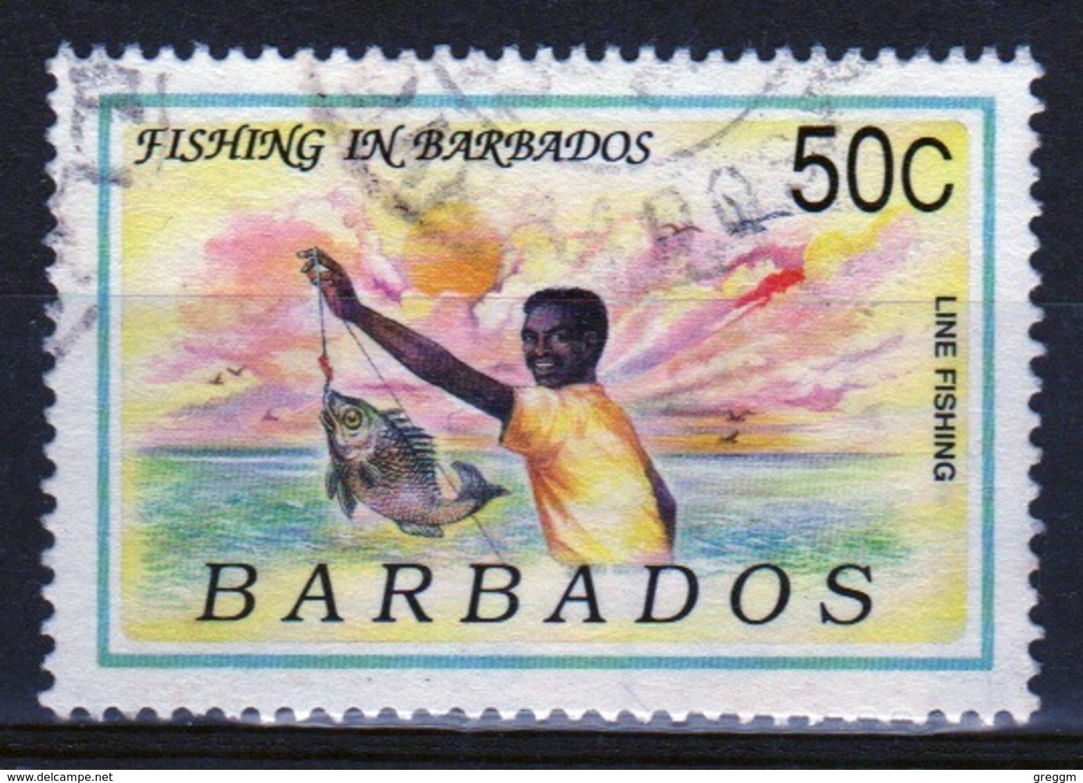 Barbados Single 50c Stamp From The 1991 Fishing In Barbados Series. - Barbados (1966-...)