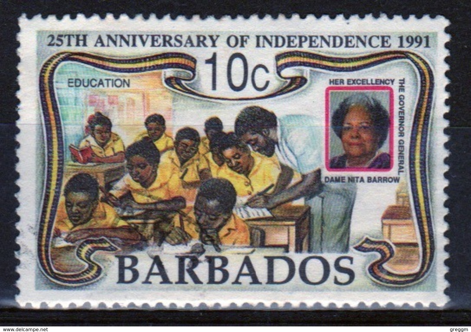 Barbados Single 10c Stamp From The 1991 Anniversary Of Independence Series. - Barbados (1966-...)