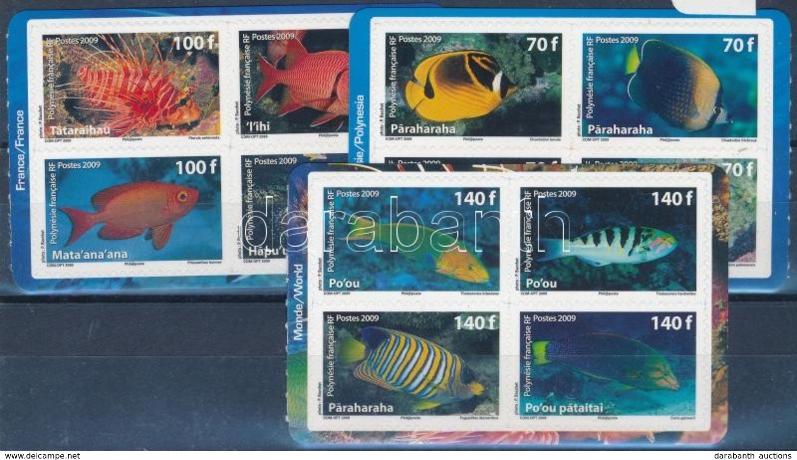 ** 2009 Halak 3 Db Bélyegfüzetlap ,
Fishes 3 Stamp-booklet Sheets
Mi 1082-1093 - Altri & Non Classificati