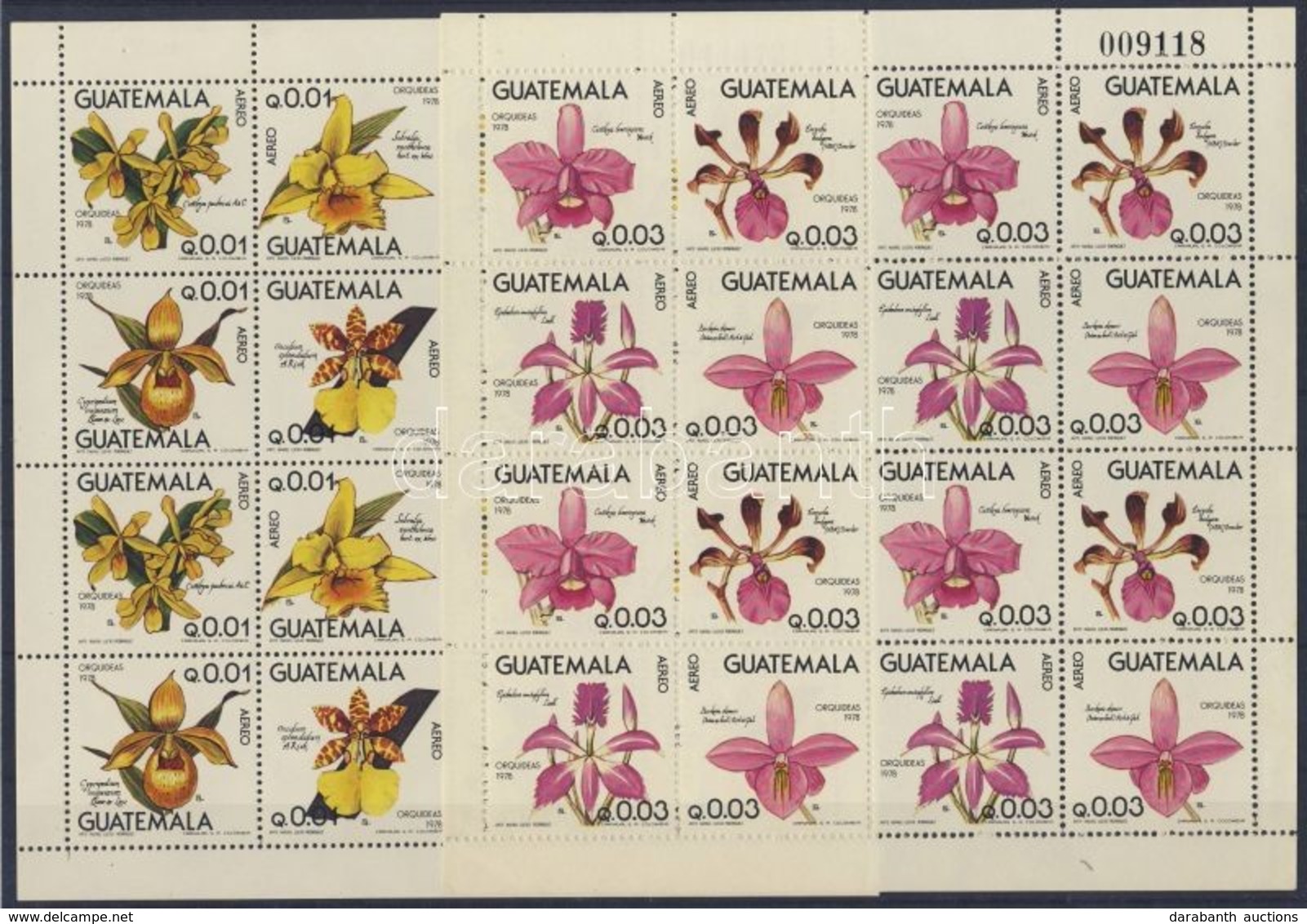 ** 1978 Orchideák 4-4 Négyesblokkot Tartalmazó Hajtott Kisívpár Mi 1101-1108 - Otros & Sin Clasificación