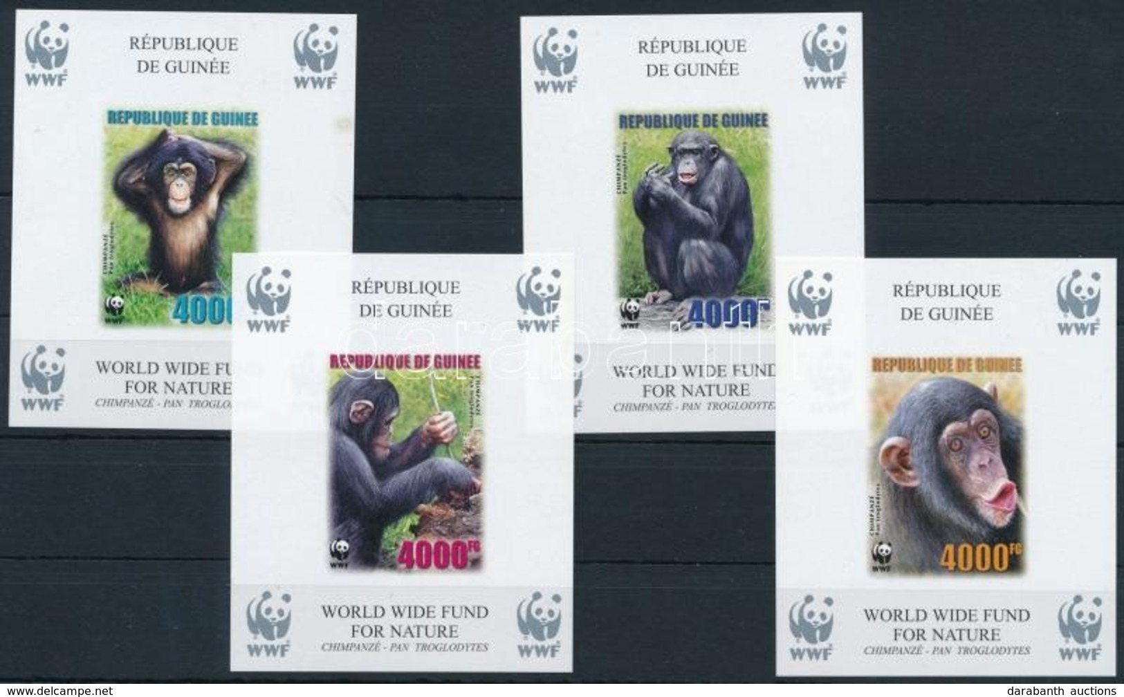 ** 2006 WWF: Csimpánz Vágott Blokksor Mi 925-928 B - Autres & Non Classés