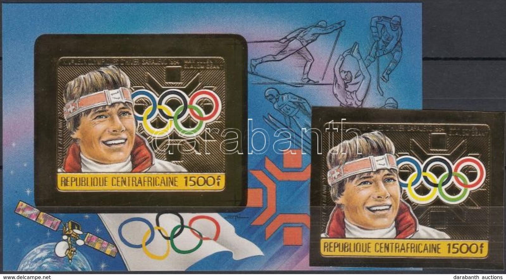 ** 1984 A Szarajevói Téli Olimpia Aranyérmesei Vágott Mi 1069B + Blokk 304B - Sonstige & Ohne Zuordnung
