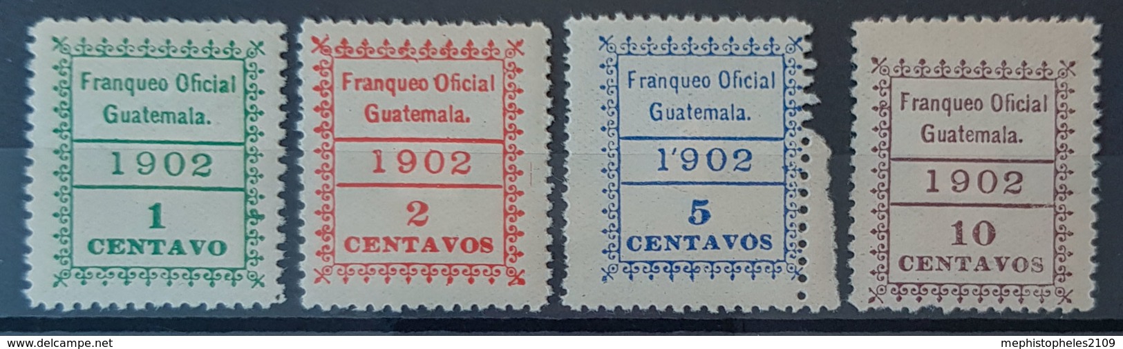 GUATEMALA 1902 - MLH - Sc# O1, O2, O3, O4 - Officials 1c 2c 5c 10c - Guatemala