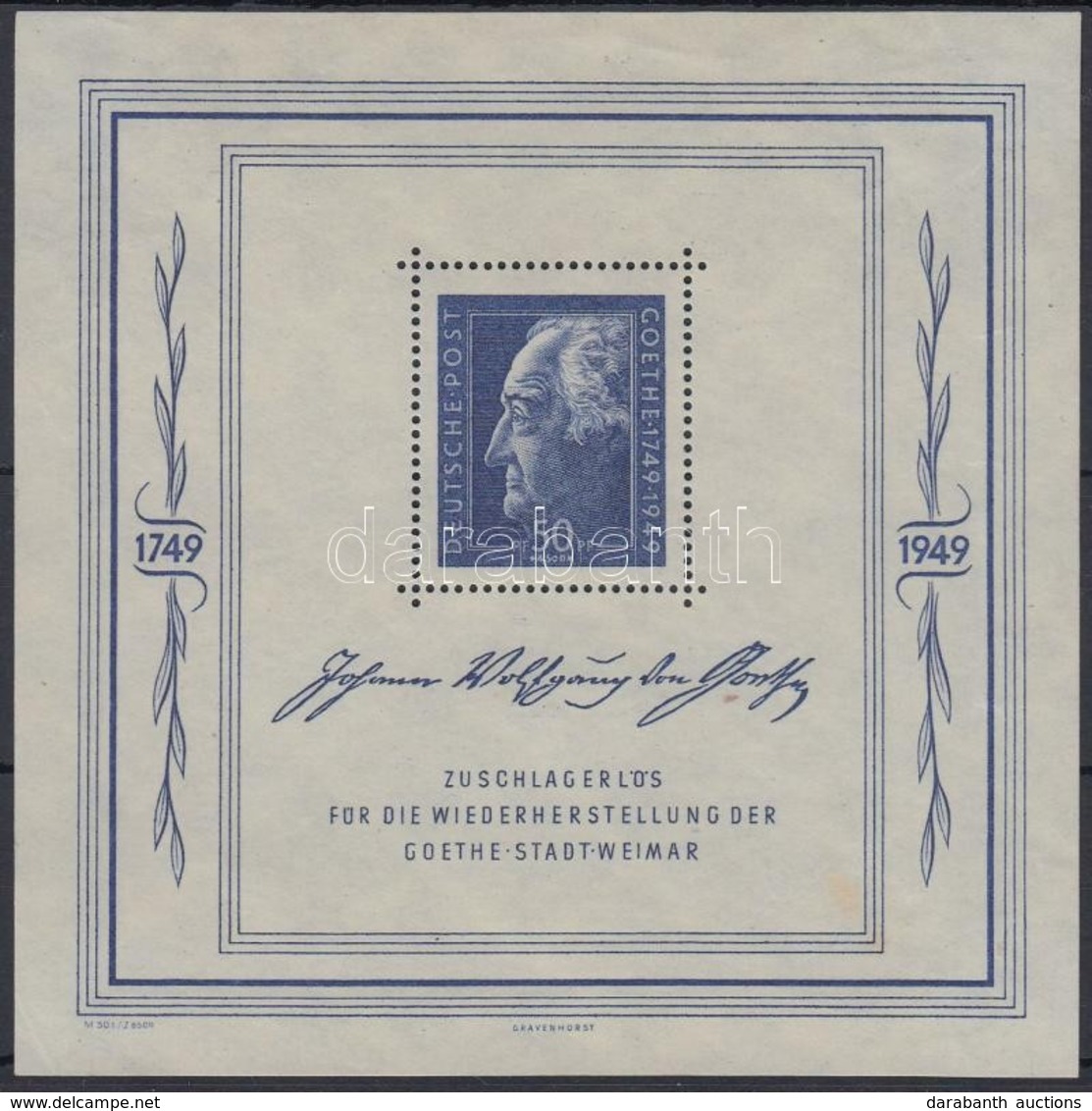 * 1949 Goethe Blokk Mi 6 - Other & Unclassified