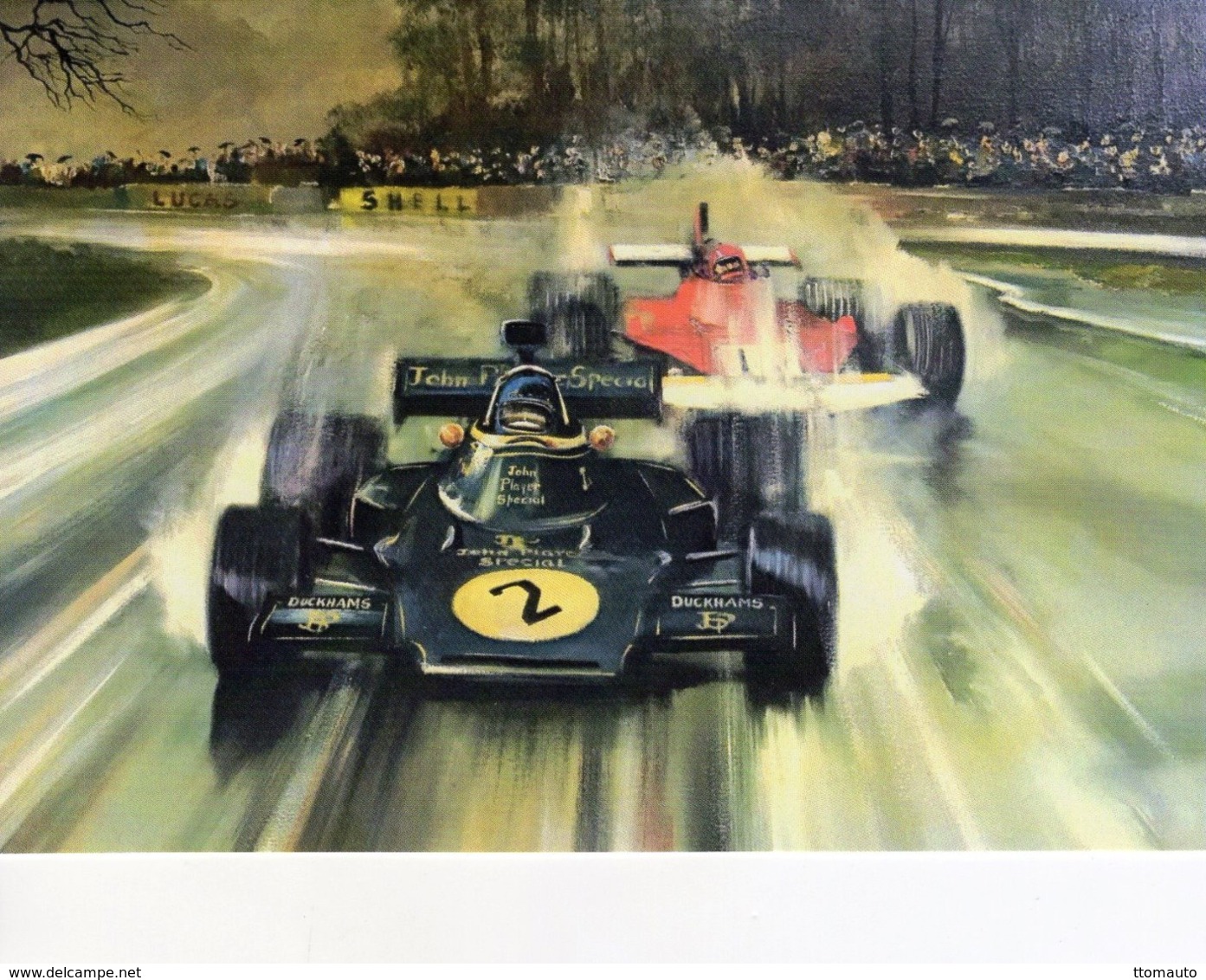 Lotus JPS - Ferrari  -  Grand Prix  -  Automotive Art Postcard - Carte Postale Modern - Grand Prix / F1