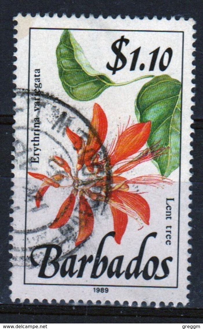 Barbados Single $1.10 Stamp From The 1989 Wild Plants Series. - Barbados (1966-...)