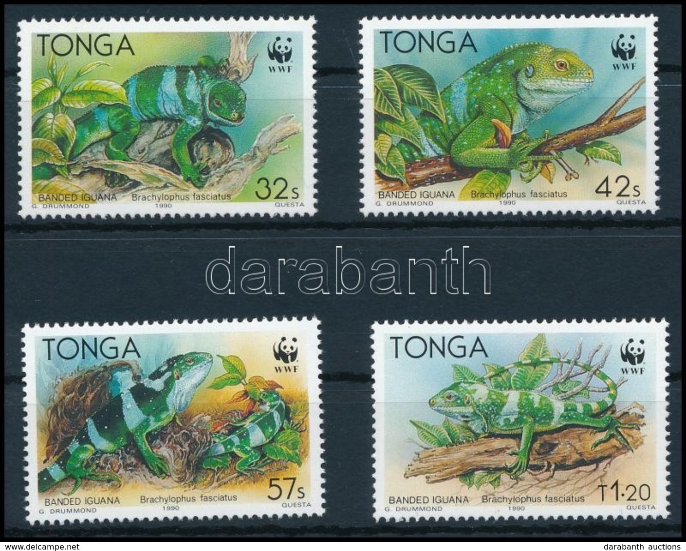 ** 1990 WWF Iguána Sor,
WWF Iguana Set
Mi 1140-1143 - Sonstige & Ohne Zuordnung