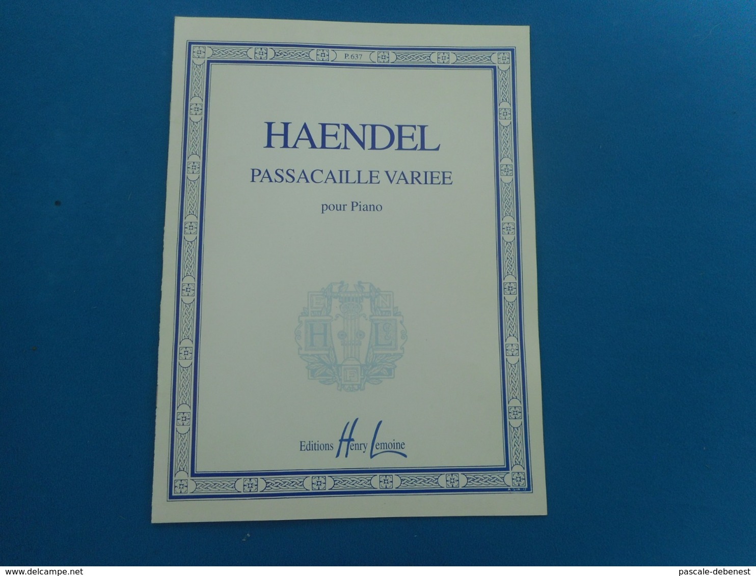 Partition Haendel "Passacaille Variée"pour Piano - G-I