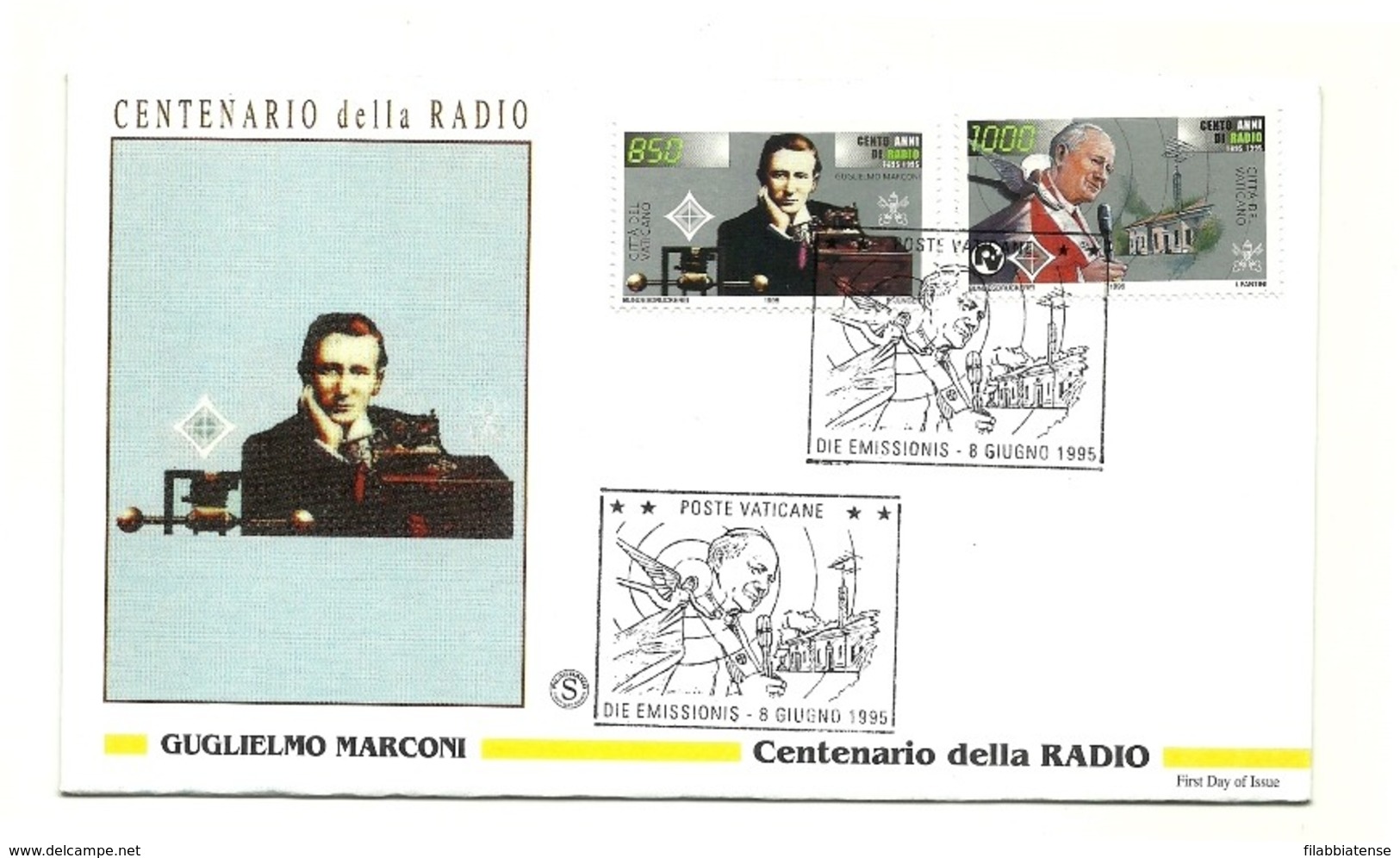 1995 - Vaticano 1025/26 Centenario Della Radio      FDC - Telecom