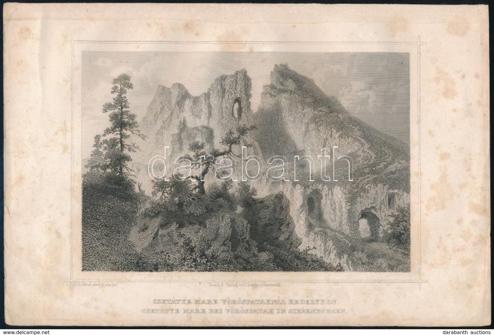 Cca 1850 Ludwig Rohbock (1820-1883): Csetátye Mare Vöröstoronynál Erdélyben, Acélmetszet, 12x16 Cm - Stiche & Gravuren