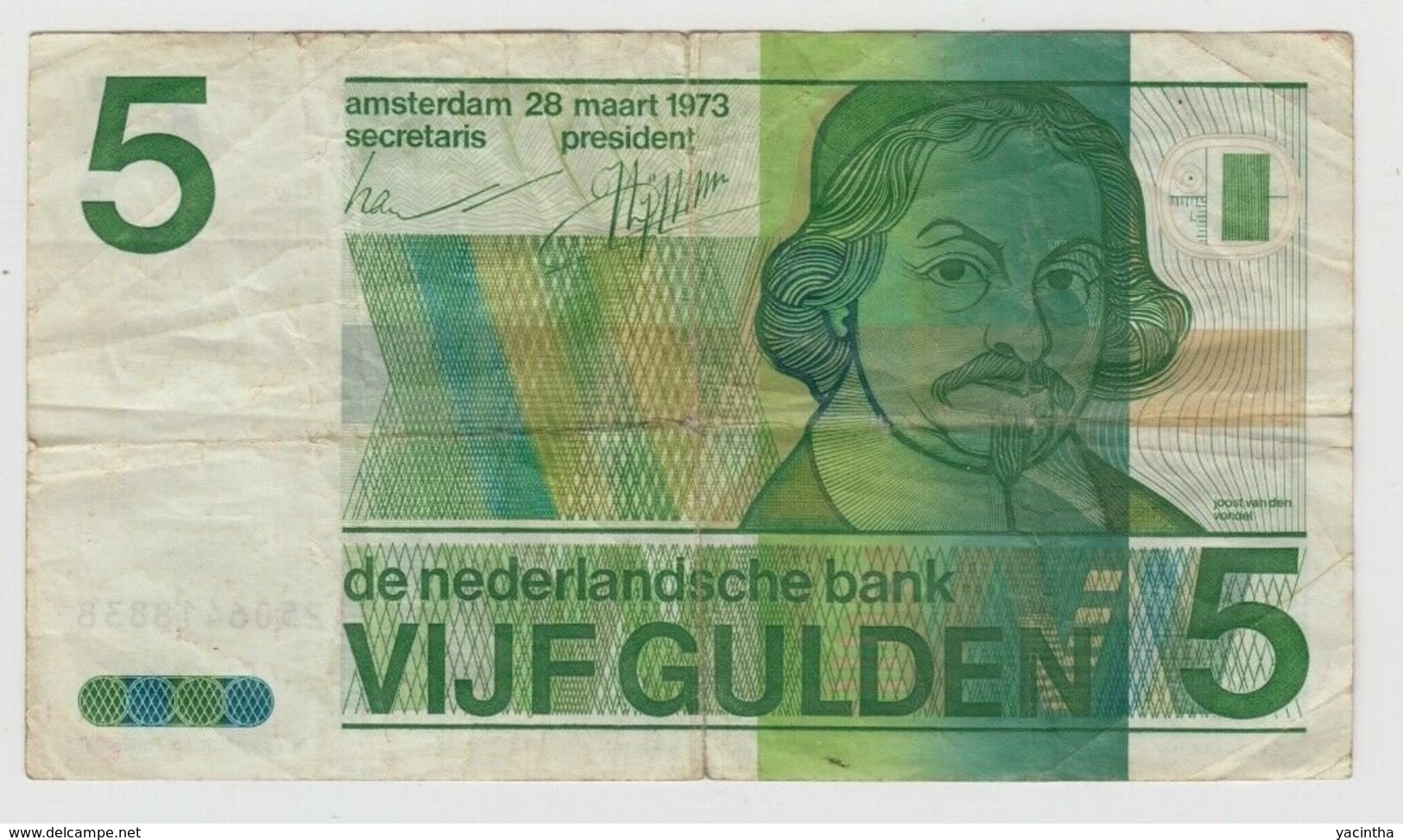 @Y@      Nederland  5 Gulden Biljet      Circulatie - [3] Emissions Ministerie Van Oorlog