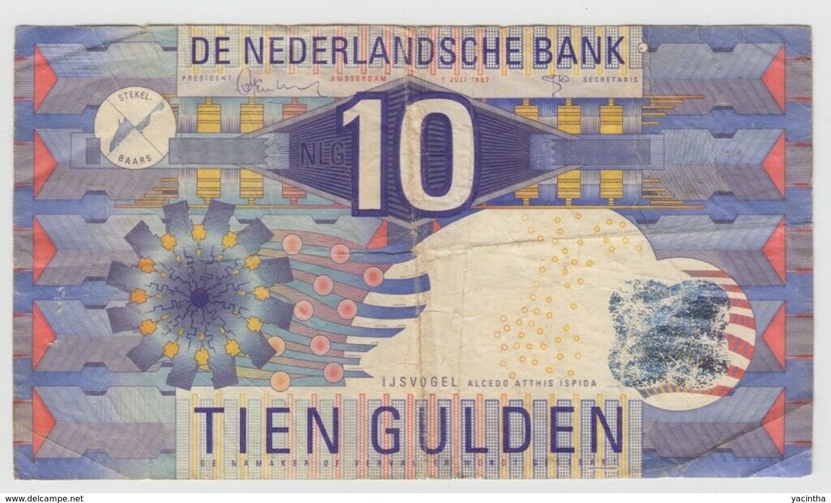 @Y@      Nederland  10  Gulden Biljet      Circulatie - [3] Emissions Ministerie Van Oorlog