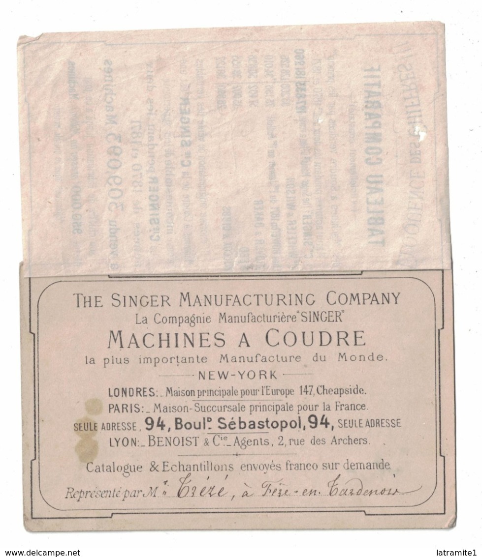 COMPAGNIA SINGER MACCHINE DA CUCIRE  MACHINES A COUDRE  CARTONCINO PUBBLICITARIO - Other & Unclassified