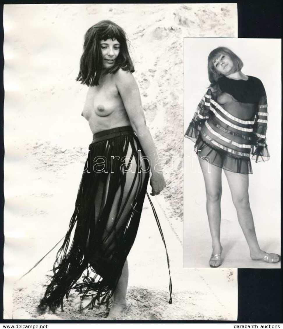 Cca 1974 Csili-csalafintaságok, Szolidan Erotikus Felvételek, 4 Db Vintage Fotó, 17,5x7,5 Cm és 24x18 Cm Között - Sonstige & Ohne Zuordnung