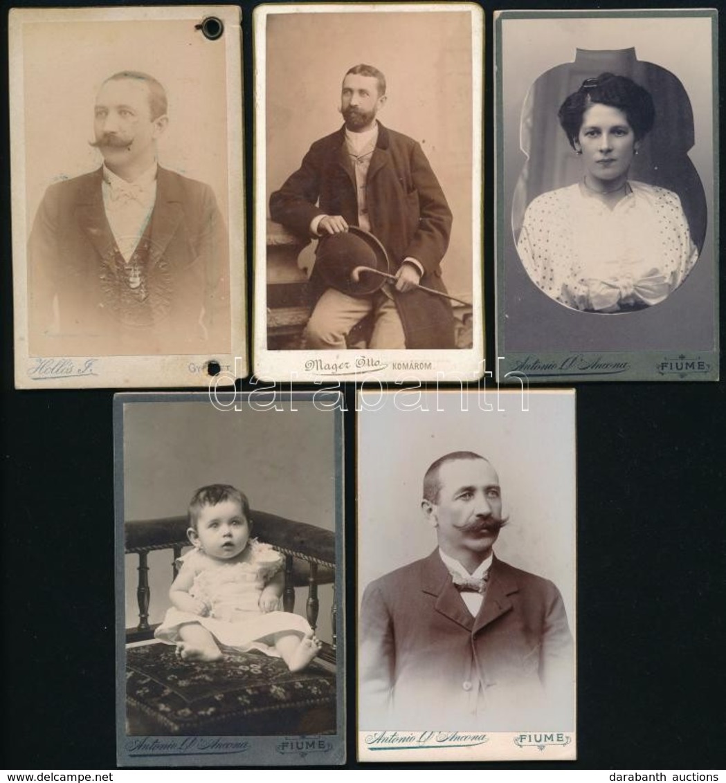 Cca 1890-1915 Vegyes Keményhátú Fotó Tétel, Fiumei, Komáromi, Szolnoki (hátoldalon A Műterem Képével), Győri Fotósoktól, - Sonstige & Ohne Zuordnung