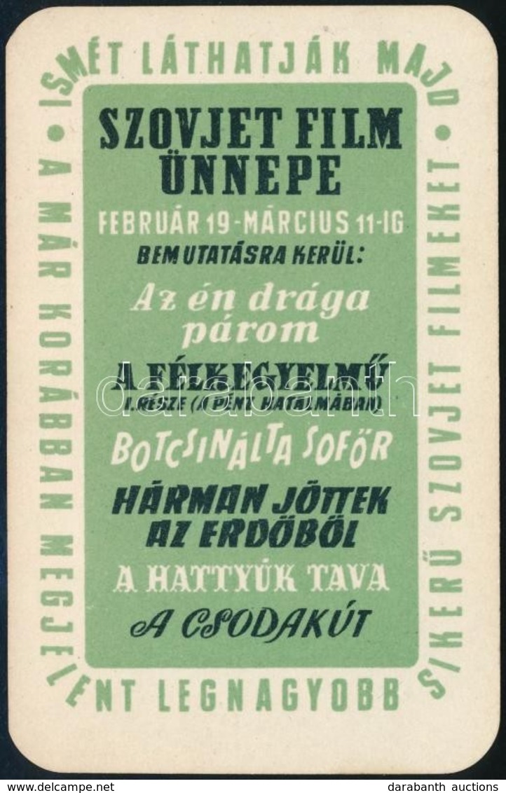 1959 Szovjet Film ünnepe Reklámos Kártyanaptár - Werbung