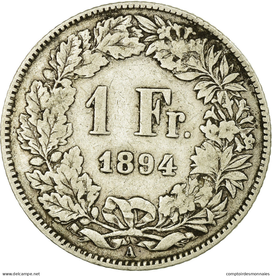 Monnaie, Suisse, Franc, 1894, Paris, TB, Argent, KM:24 - Autres & Non Classés