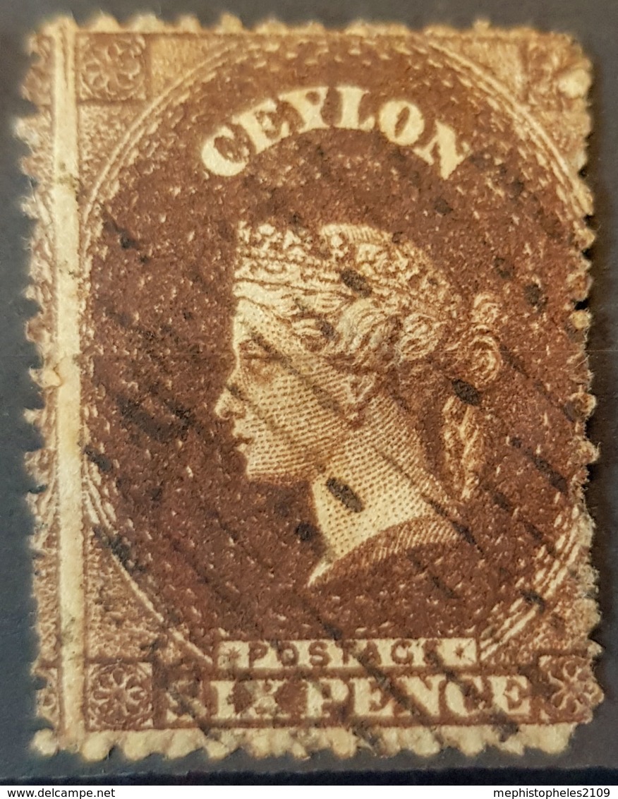 CEYLON 1861 - Canceled - Sc# 20A - 6p - Ceylan (...-1947)