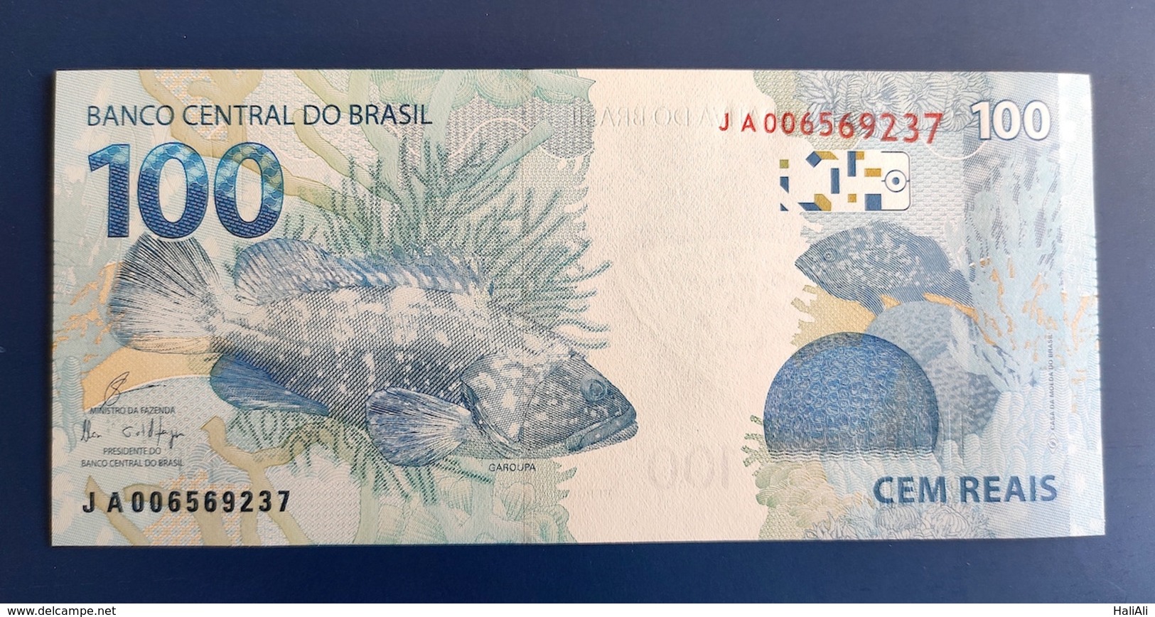 BRAZIL Banknote 2nd Real Family Series Cédula Flor De Estampa R$ 100,00 JA.006.569.237 Guardia E Goldfaj UNC Fish - Brasilien