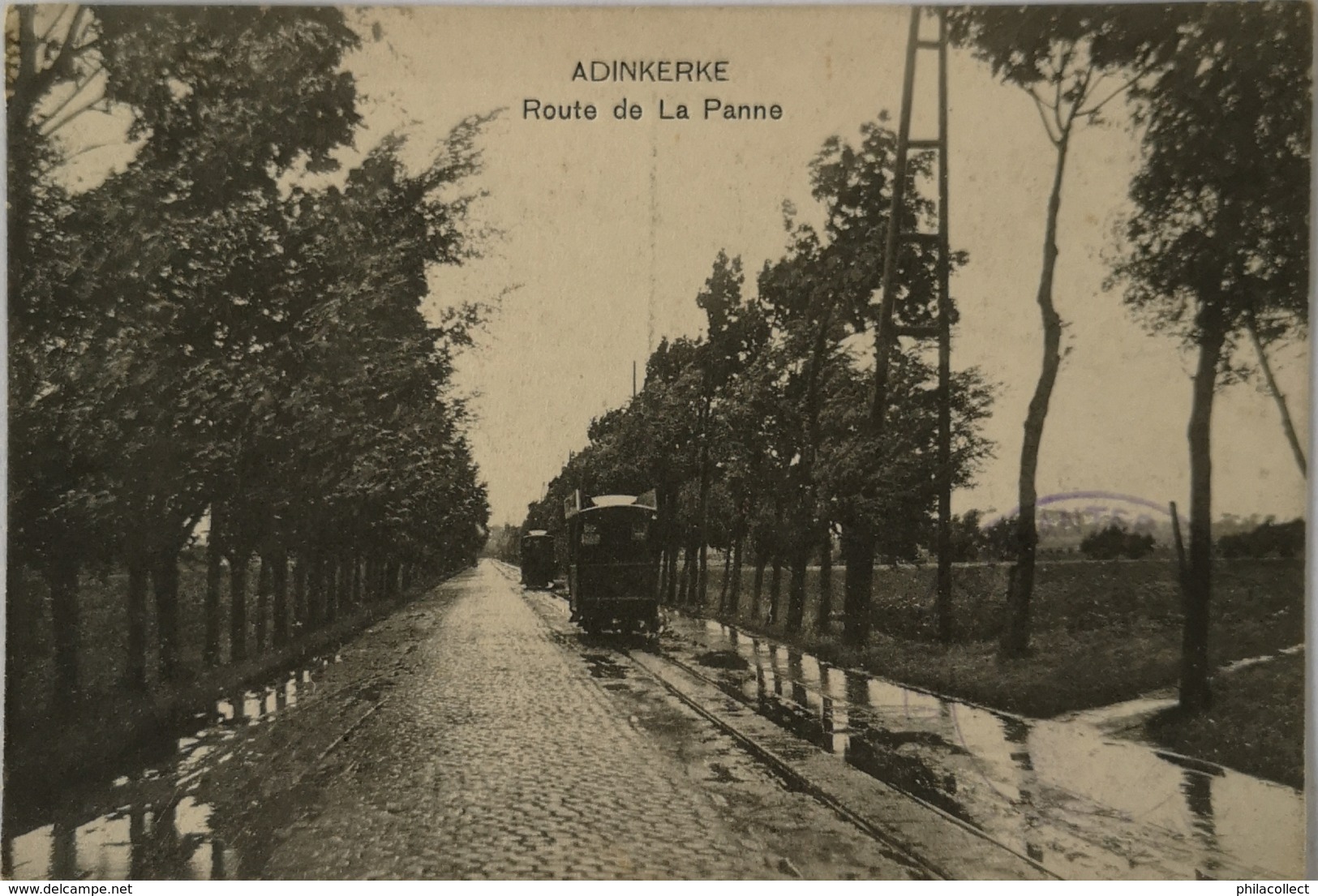 Adinkerke - De Panne //Ed. Vve. Tallen. Route De La Panne (Tram A Vapeur - Stoomtram) 1915 Zeldzaam 1 - De Panne