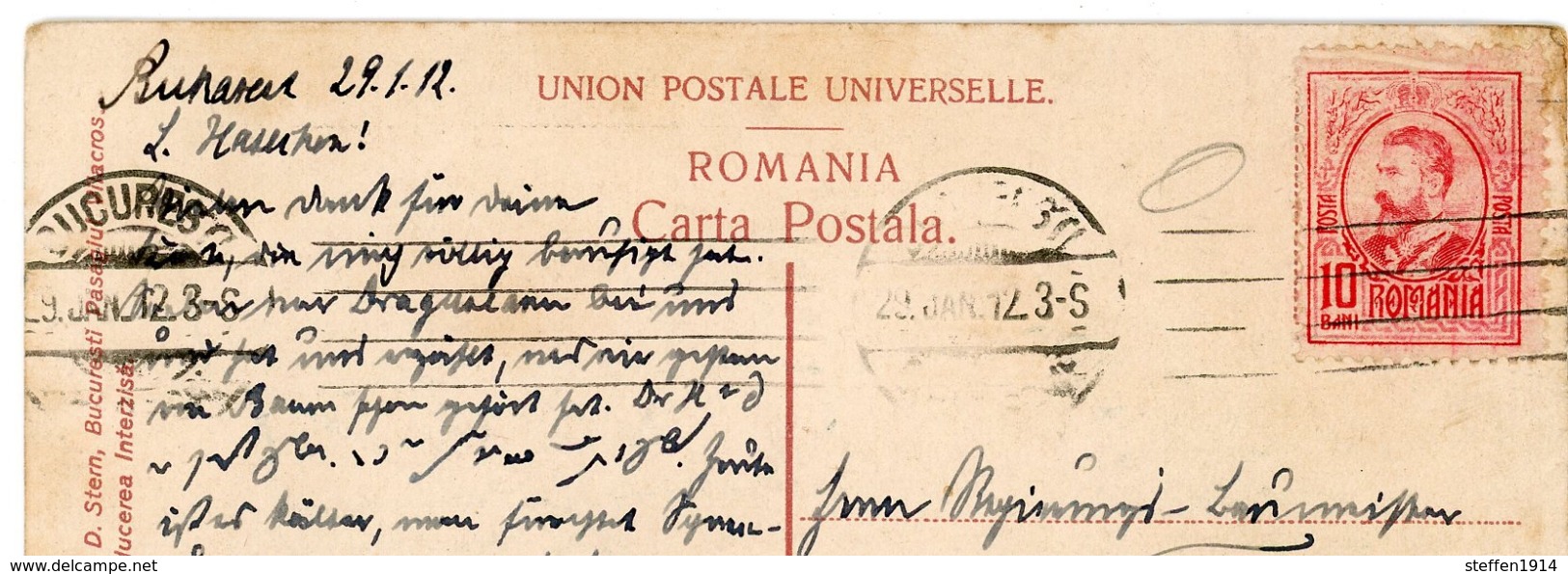 Bukarest - Bucuresti - Universitatia - 1912 Postcard Rumänien Romain - Romania